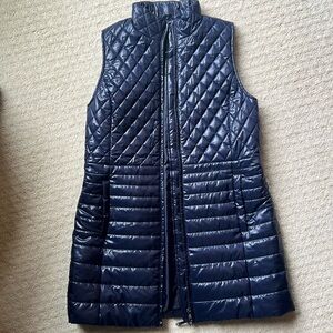 EUC TALBOTS NAVY EXTENDED LENGTH PUFFER JACKET SZ S